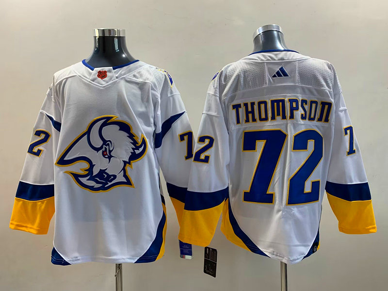 Men's Buffalo Sabres Tage Thompson #72 White Jersey